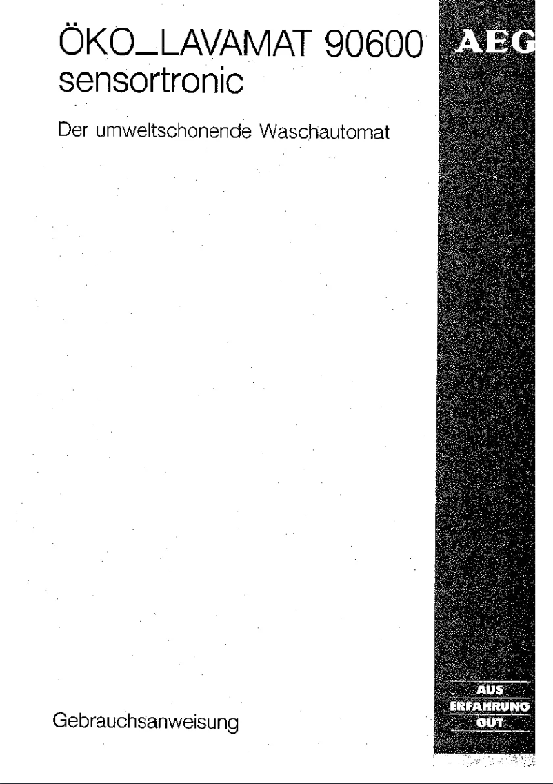 Page 1 de la notice Manuel utilisateur AEG Lavamat 90600