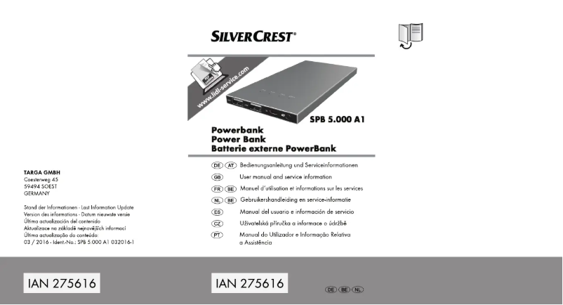 Page 1 de la notice Manuel utilisateur SilverCrest SPB 5.000 A1