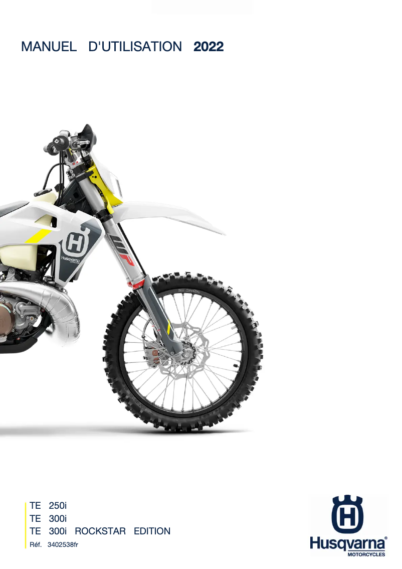 Page 1 de la notice Manuel utilisateur Husqvarna TE 300i Rockstar Edition (2022)