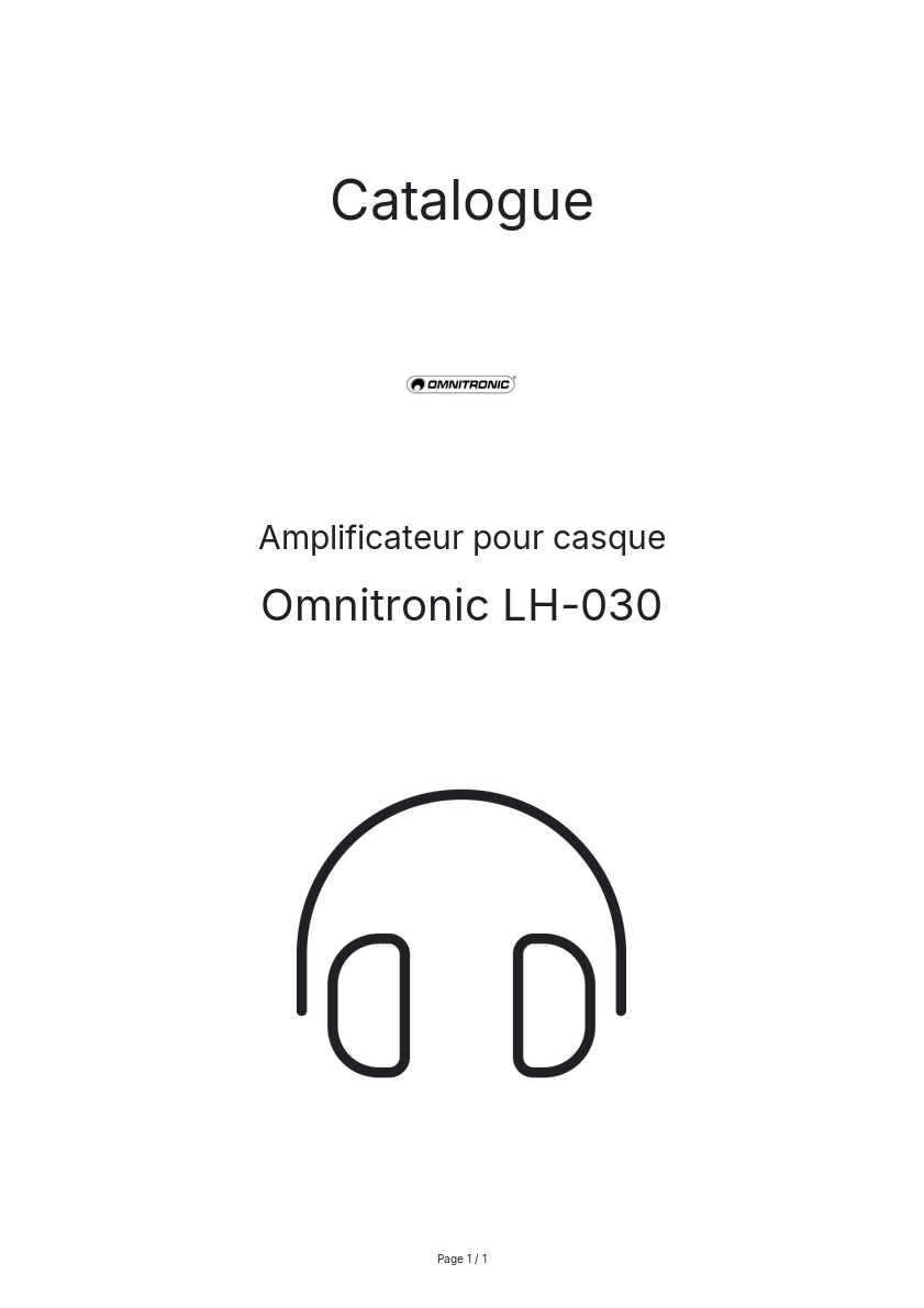 Page n°1 - Catalogue Omnitronic LH-030