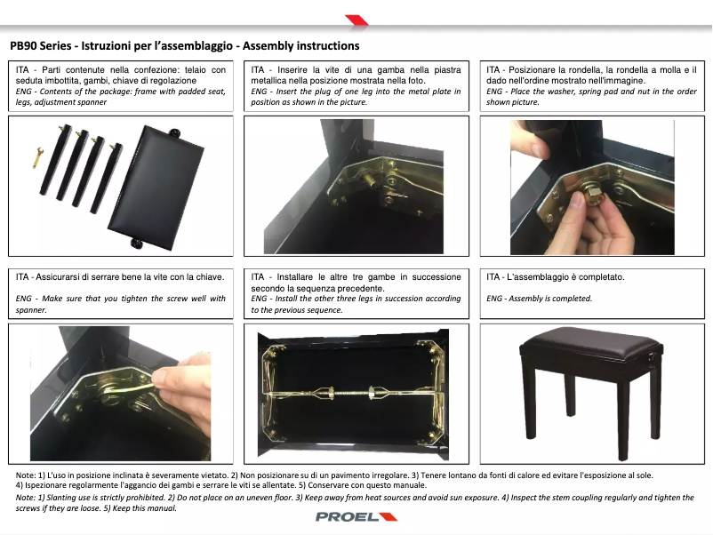 Page n°1 - Manuel utilisateur Proel PB90SB