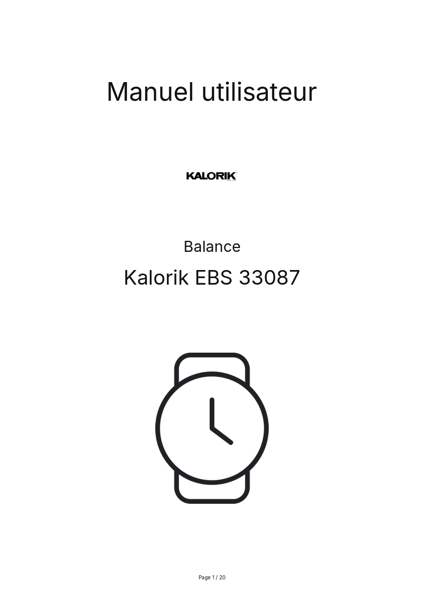 Image de la première page du manuel de l'appareil EBS 33087