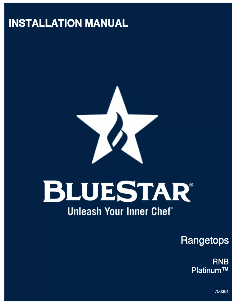 Page n°1 - Manuel utilisateur BlueStar RGTNB606GCBV2L