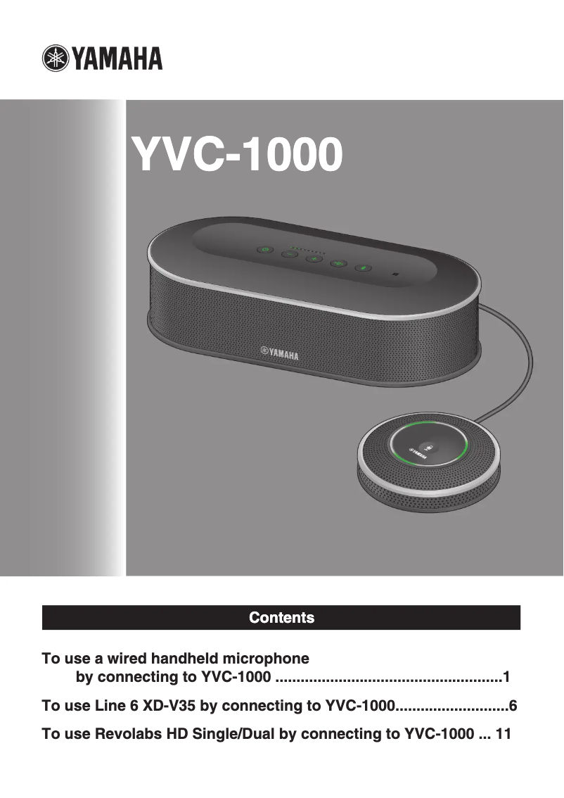 First page image of the manual for YVC-1000