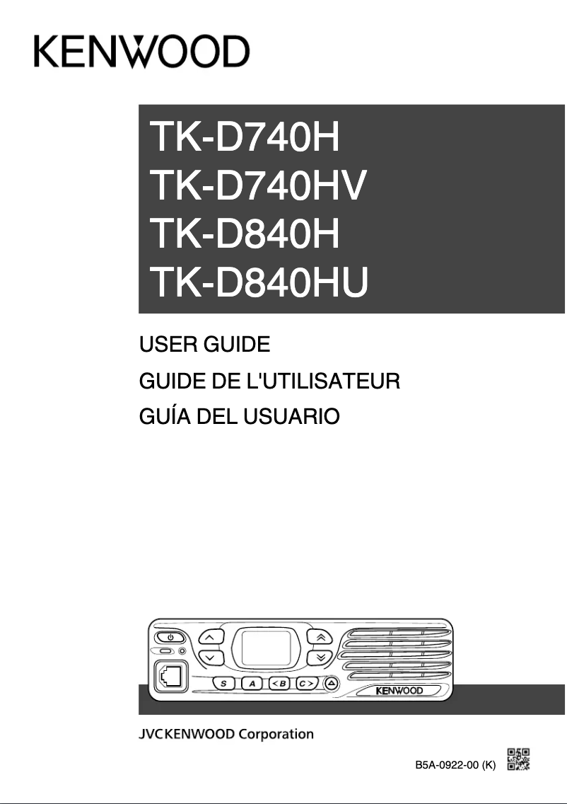 Page n°1 - Manuel utilisateur Kenwood TK-D740H