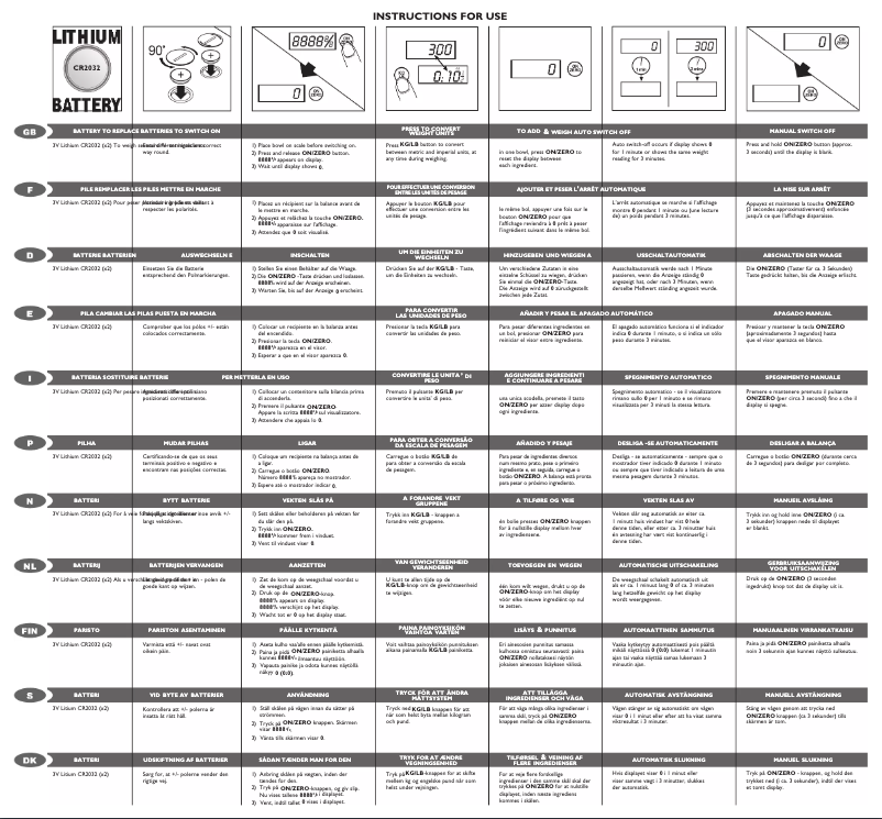 Page n°1 - Manuel utilisateur Salter SL098S