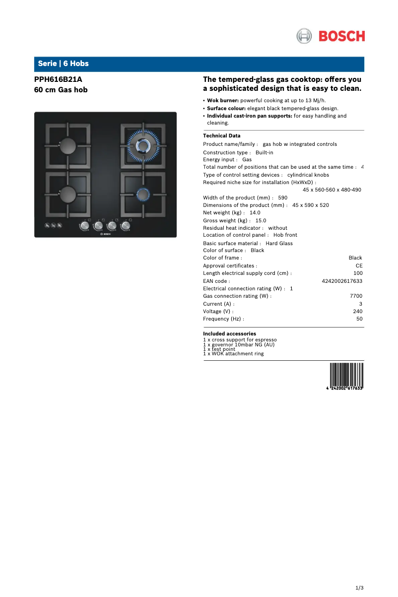 Image de la première page du manuel de l'appareil PPH616B21A