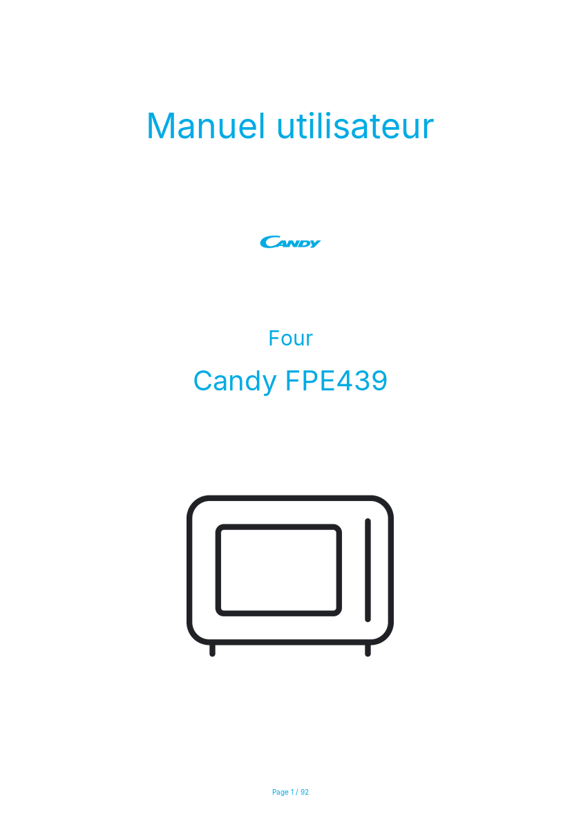 Image de la première page du manuel de l'appareil FPE439