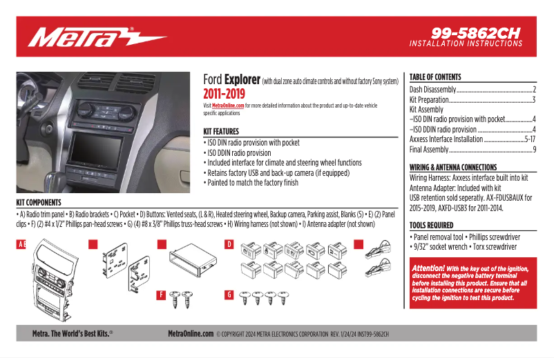 Page 1 de la notice Manuel utilisateur AXESS 99-5862CH