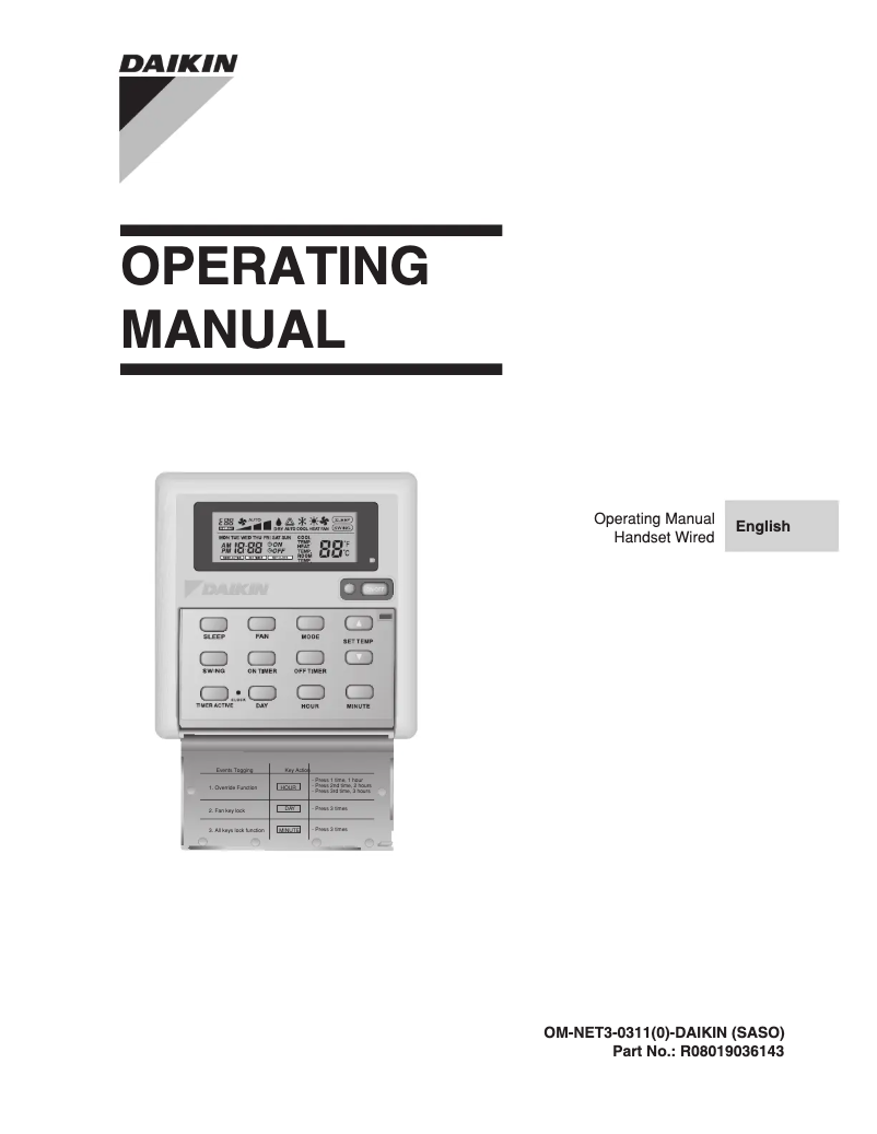 Page 1 de la notice Manuel utilisateur Daikin FDM50JEV1K