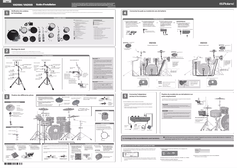 Page n°1 - Guide d'installation Roland VAD506