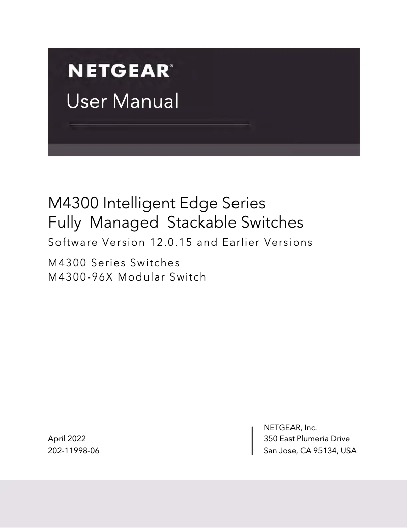 Page 1 de la notice Manuel utilisateur Netgear M4300-52G