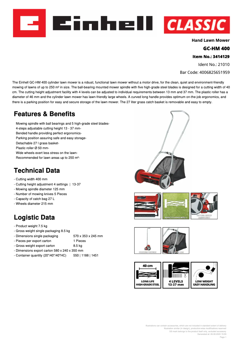 Image de la première page du manuel de l'appareil GC-HM 400