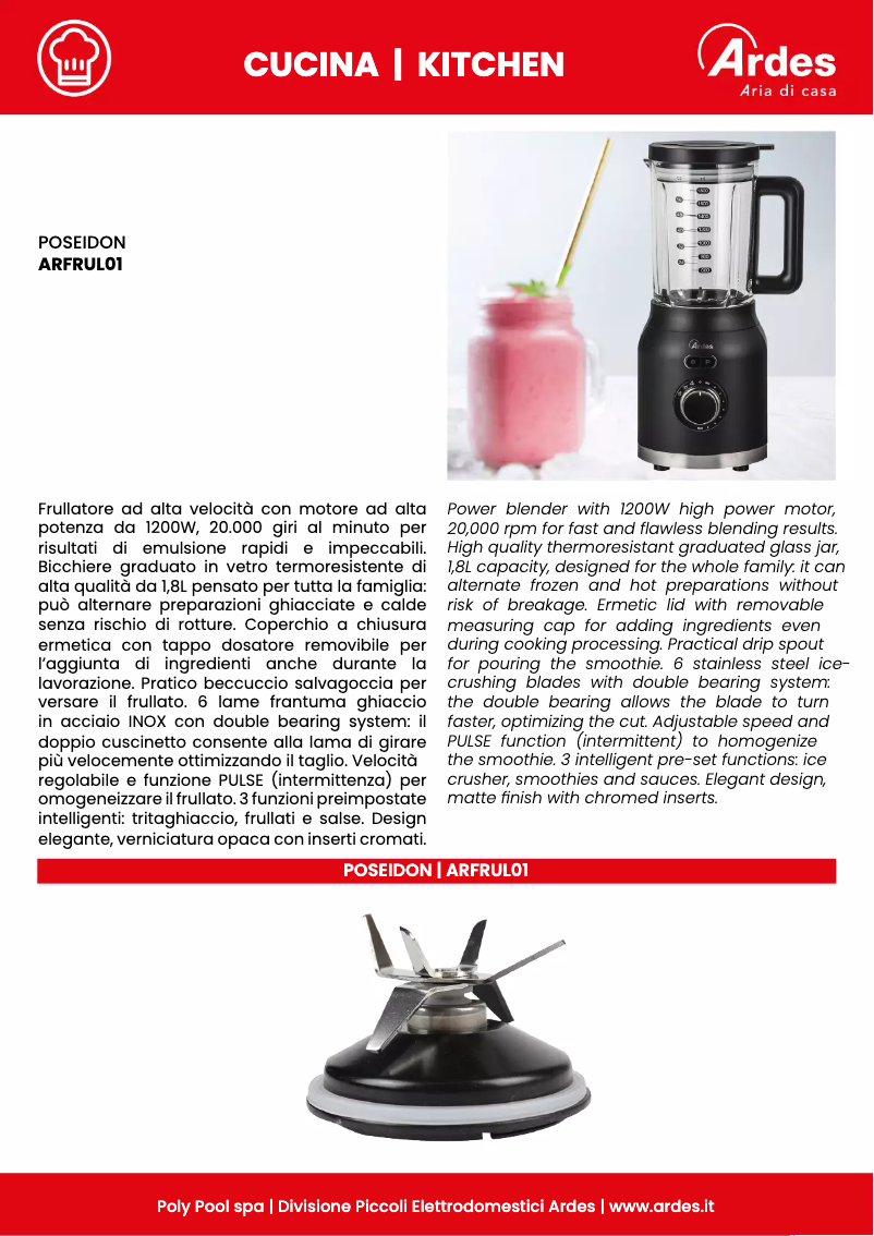 Image de la première page du manuel de l'appareil Poseidon ARFRUL01