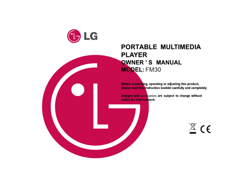 Page n°1 - Manuel utilisateur LG MF-FM30E1K