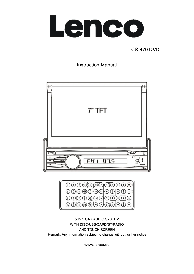 Image de la première page du manuel de l'appareil CS-470DVD