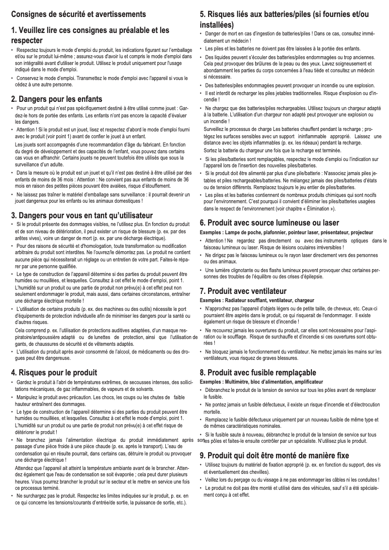 Image de la première page du manuel de l'appareil CACR-KL2-240-W1800
