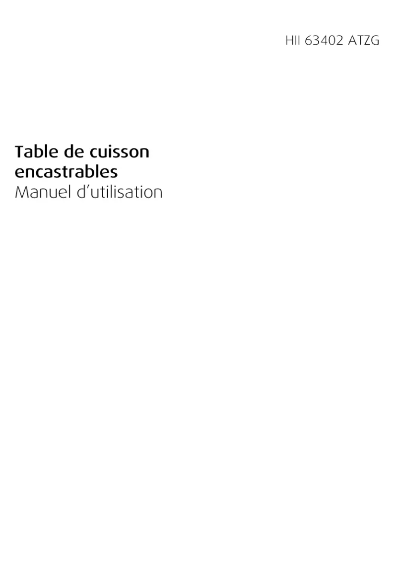 Page 1 de la notice Manuel utilisateur Beko HII 63402 ATZG