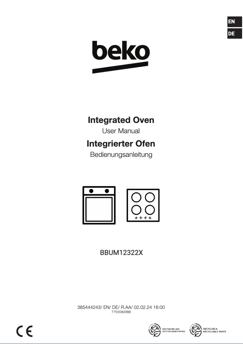 Page n°1 - Guide d'installation Beko BBUM12322X
