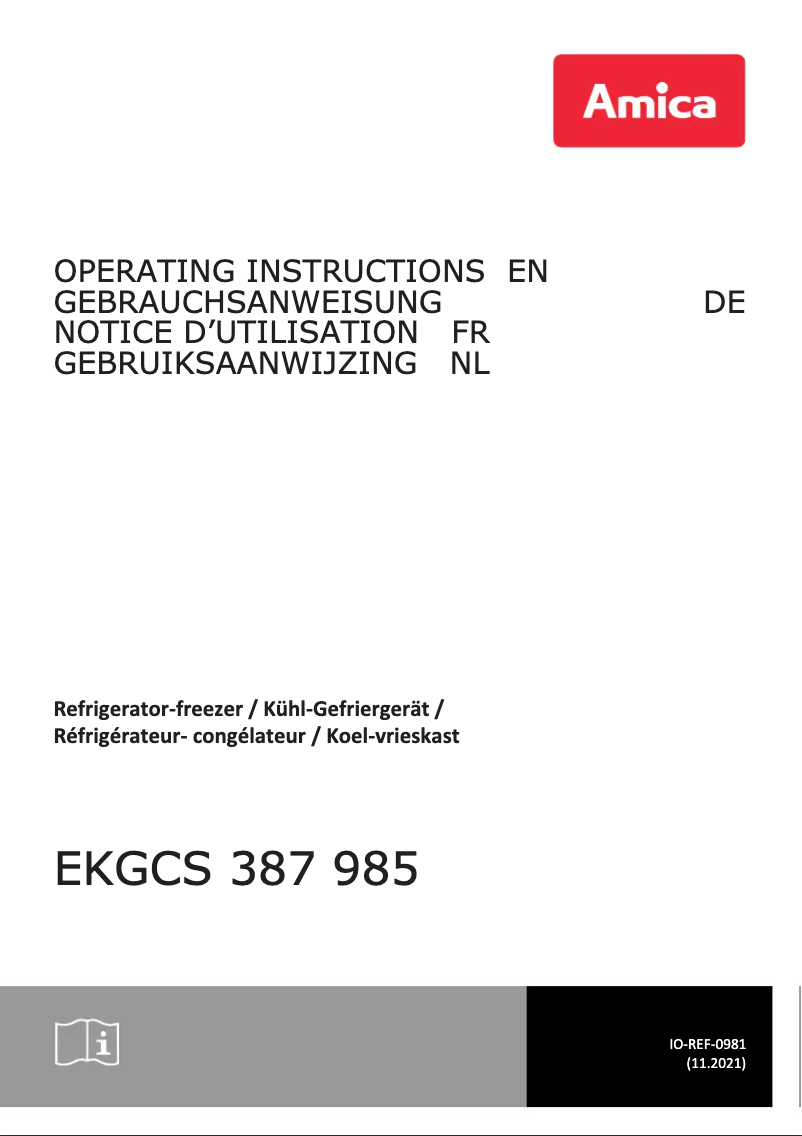 Page n°1 - Manuel utilisateur Amica EKGCS 387 985