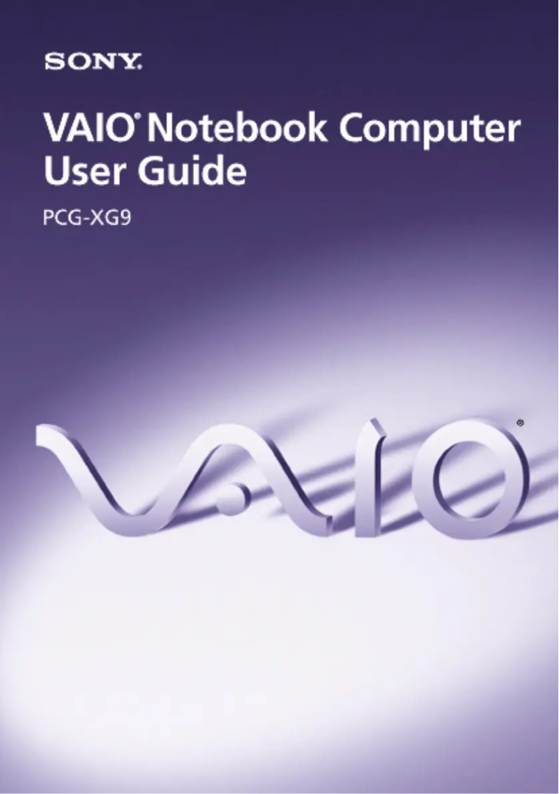 Image de la première page du manuel de l'appareil Vaio PCG-XG9