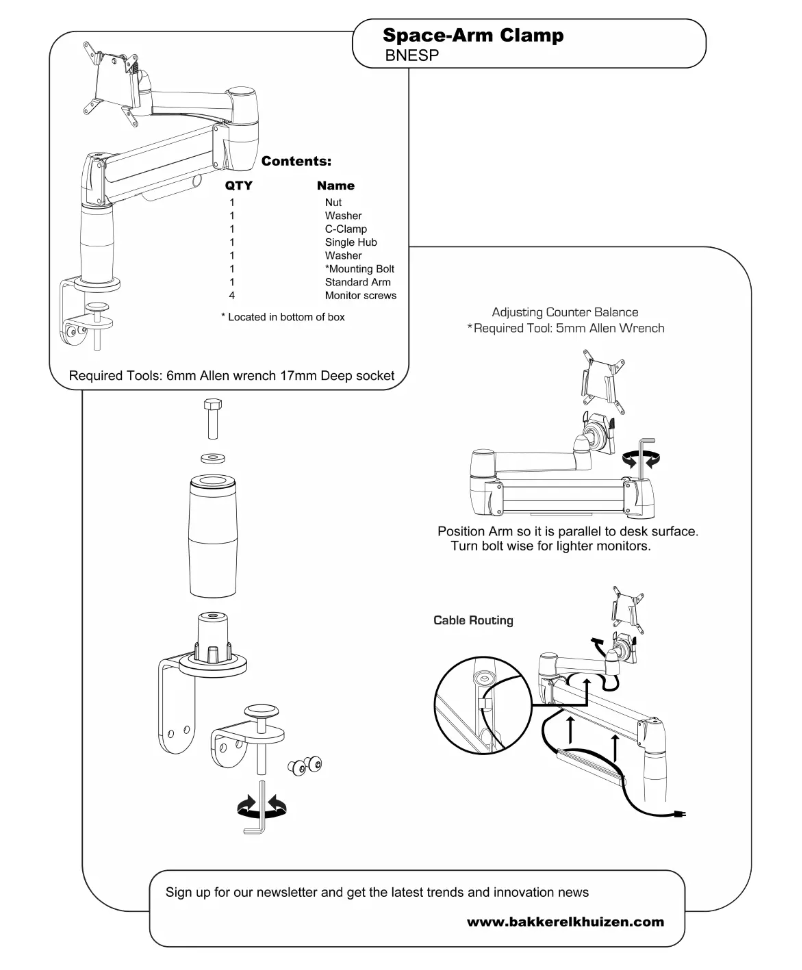 Page n°1 - Manuel utilisateur BakkerElkhuizen Space-arm