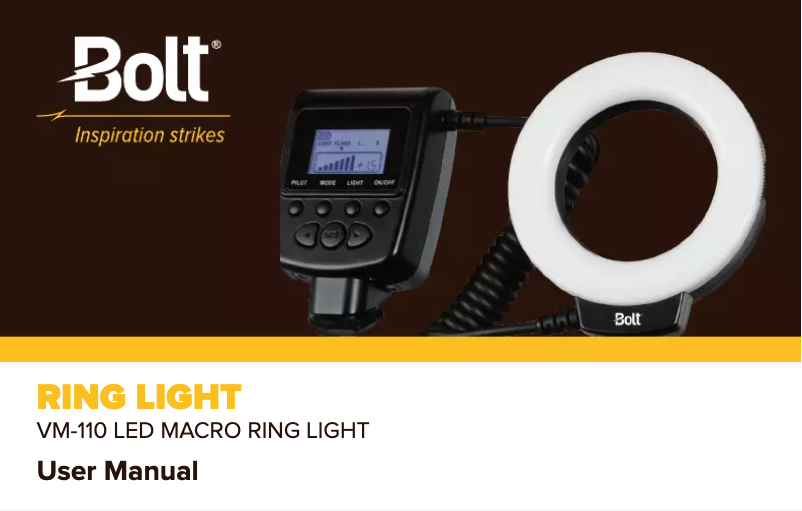 Page n°1 - Manuel utilisateur Bolt VM-110