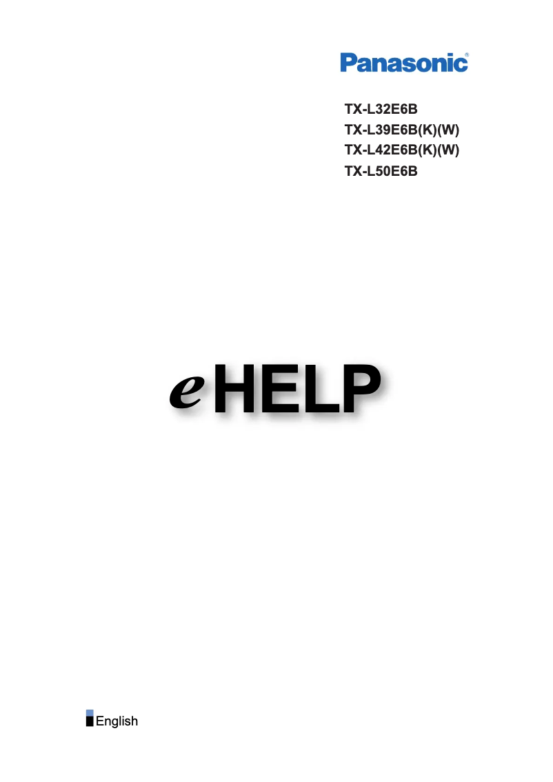 Page 1 de la notice Manuel utilisateur Panasonic Viera TX-L50E6B