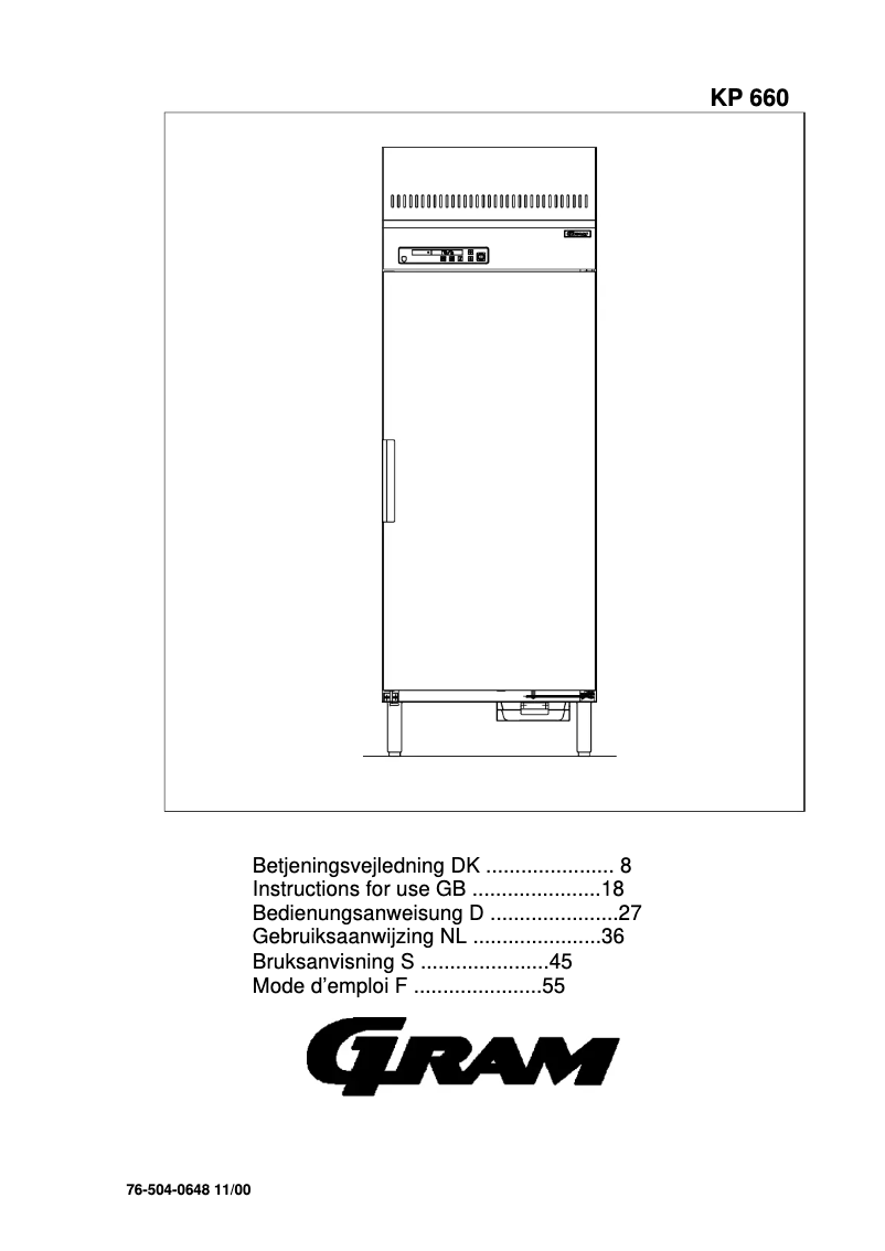 Page 1 de la notice Manuel utilisateur Gram KP660