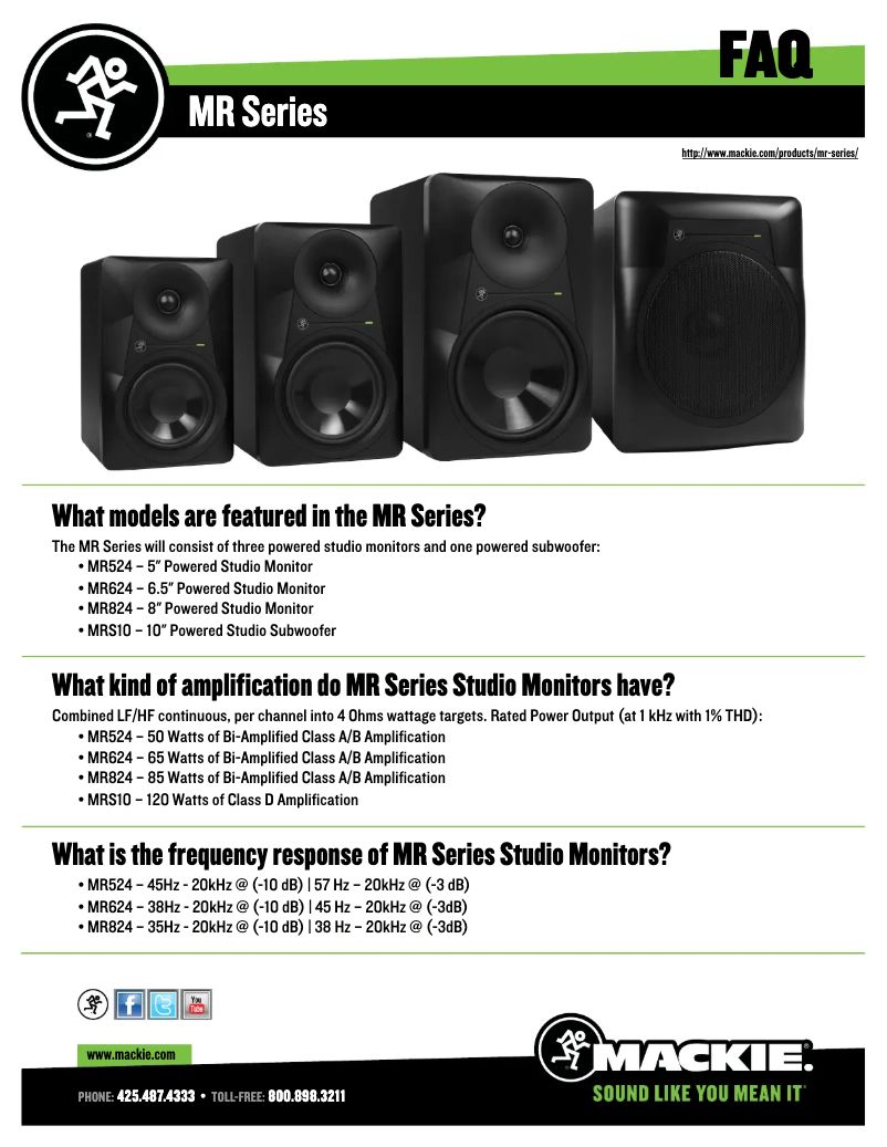 Page n°1 - Manuel utilisateur Mackie MR824