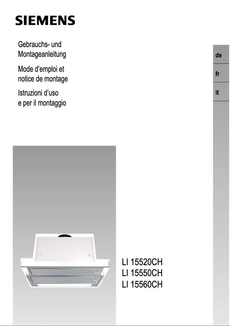 Page 1 de la notice Manuel utilisateur Siemens LI15560CH
