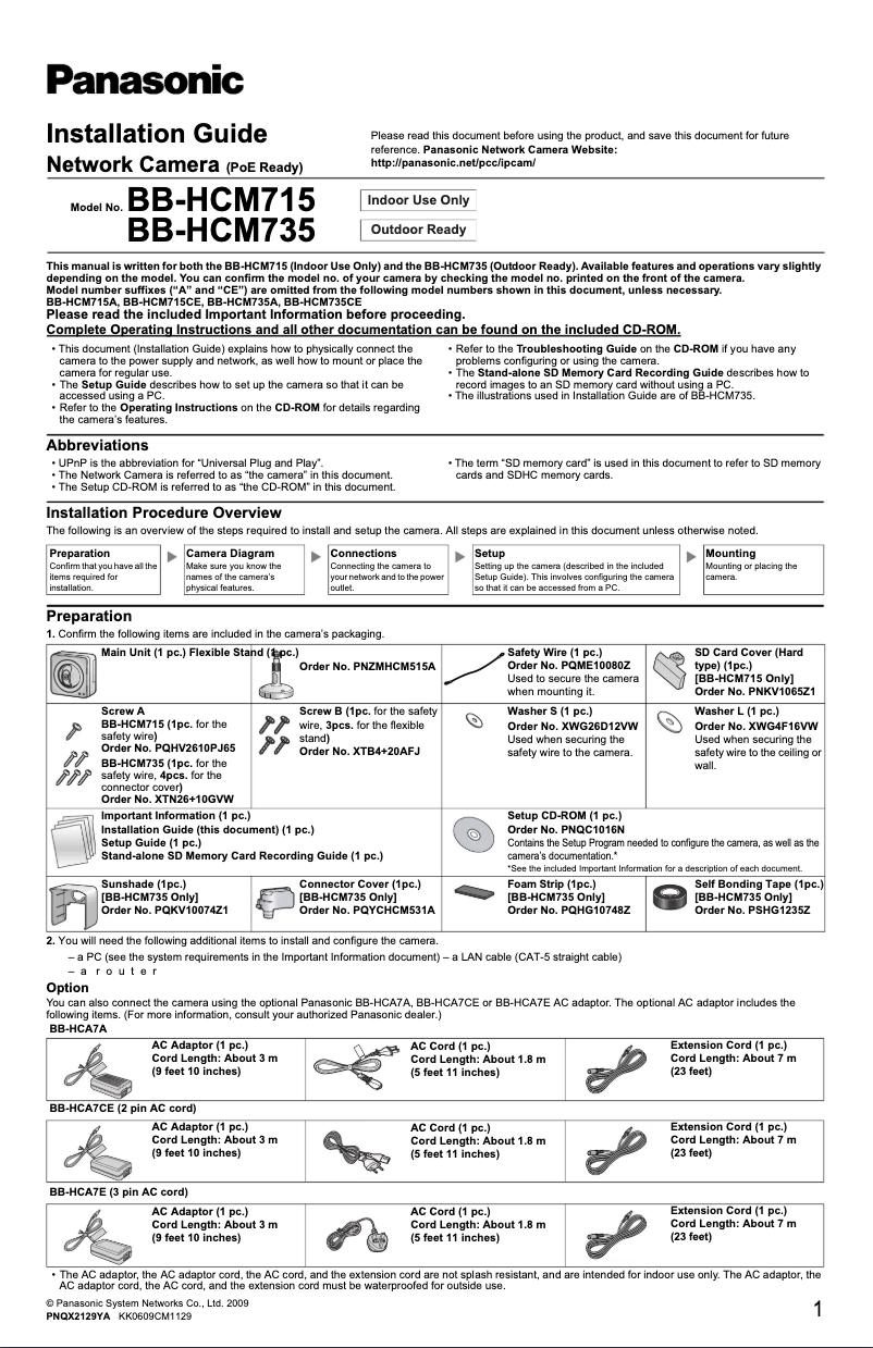 Imagen de la primera página del manual del dispositivo BB-HCM735