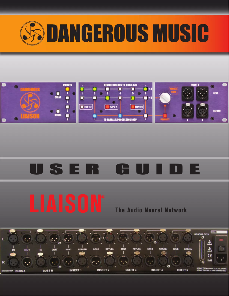 Page 1 de la notice Manuel utilisateur Dangerous Music Liaison