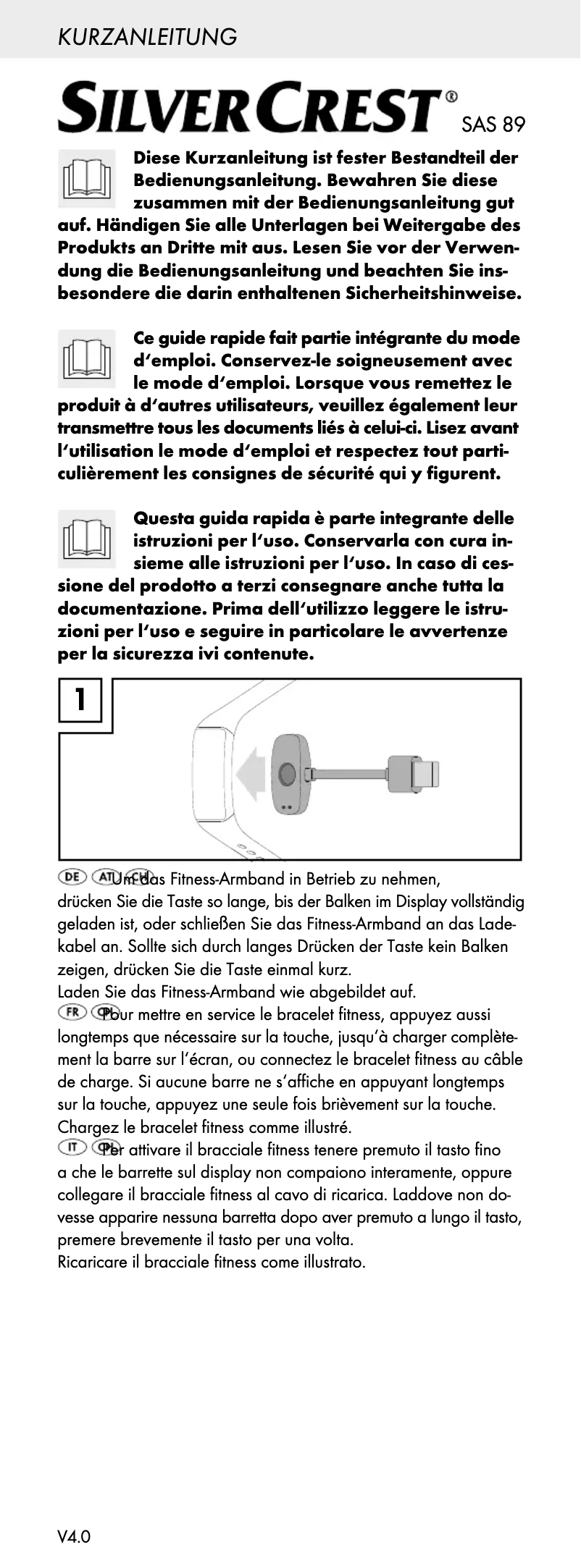 Page n°1 - Manuel utilisateur SilverCrest SAS 89