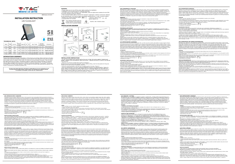 Page 1 de la notice Manuel utilisateur V-TAC VT-52