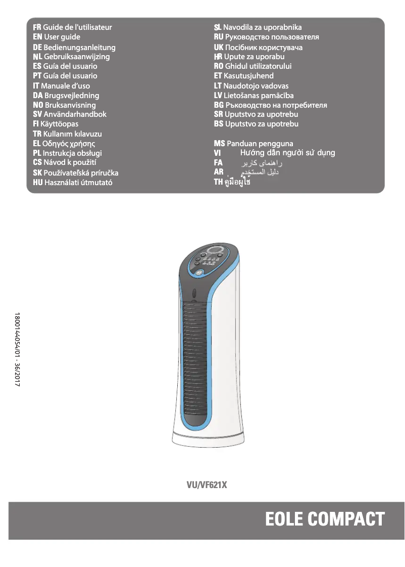 Image de la première page du manuel de l'appareil Eole Compact VU6210