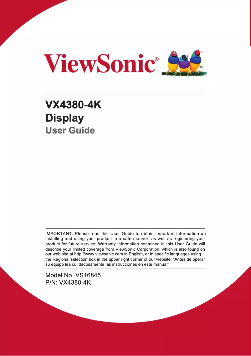 Página 1 del manual Manual de usuario Viewsonic VX4380-4K
