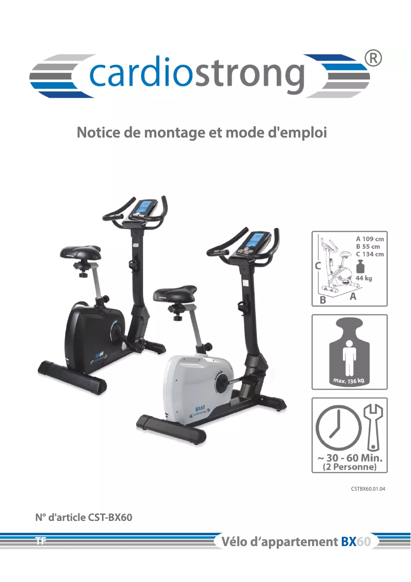 Page n°1 - Manuel utilisateur Cardiostrong BX60