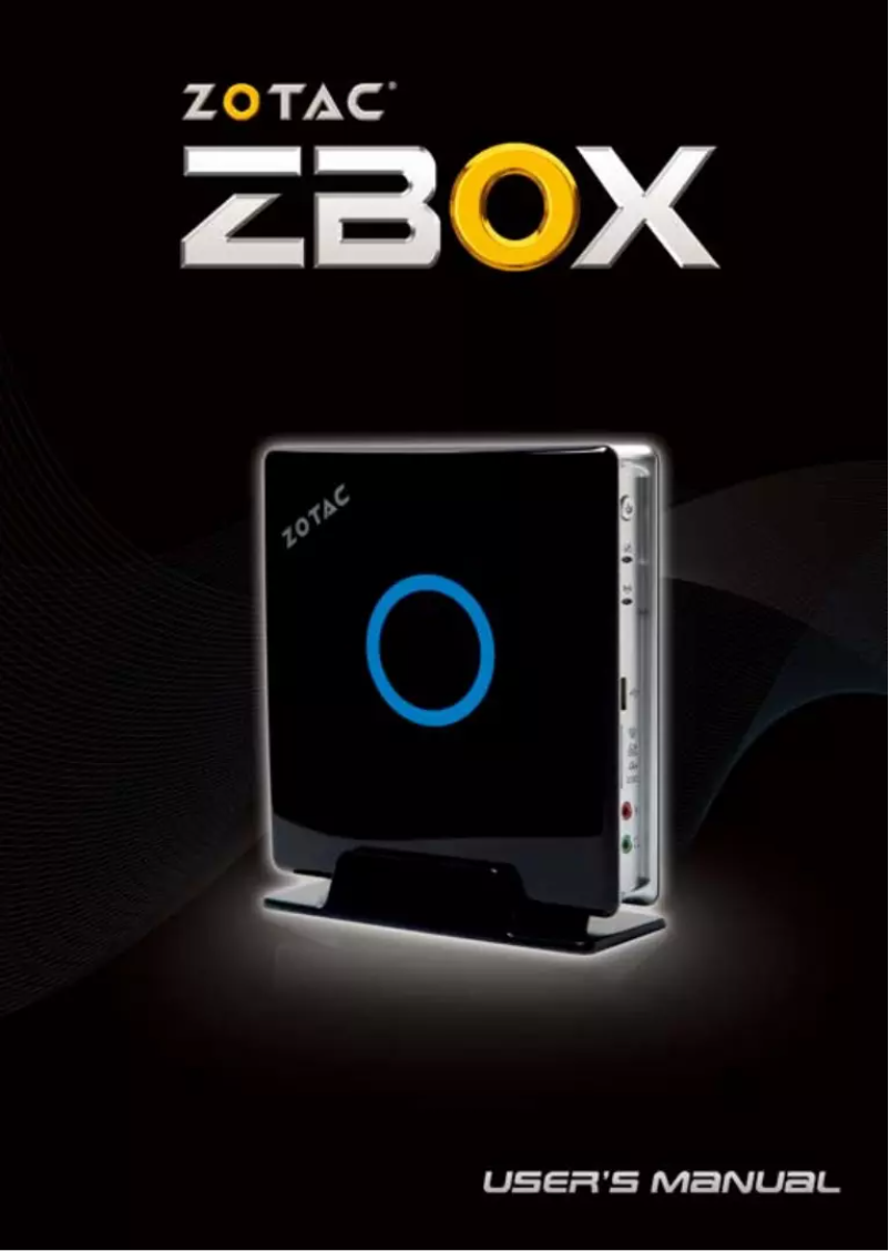 Image de la première page du manuel de l'appareil ZBOX ID84
