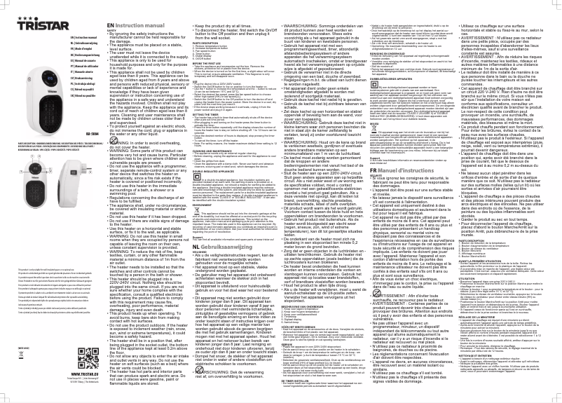 Page 1 de la notice Manuel utilisateur TriStar KA-5084