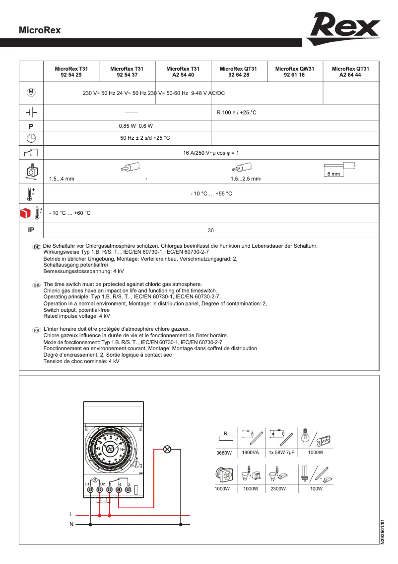 Page n°1 - Manuel utilisateur Rex 925429