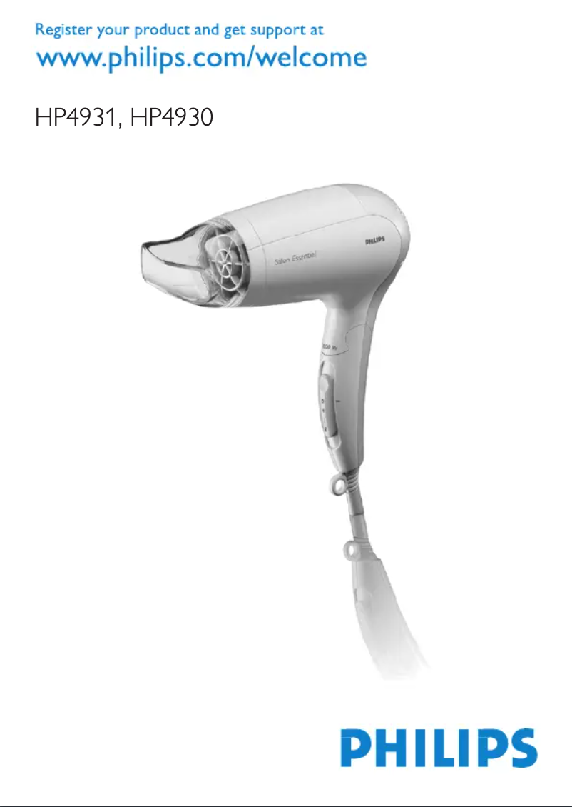 First page image of the manual for Salon Essential HP4930