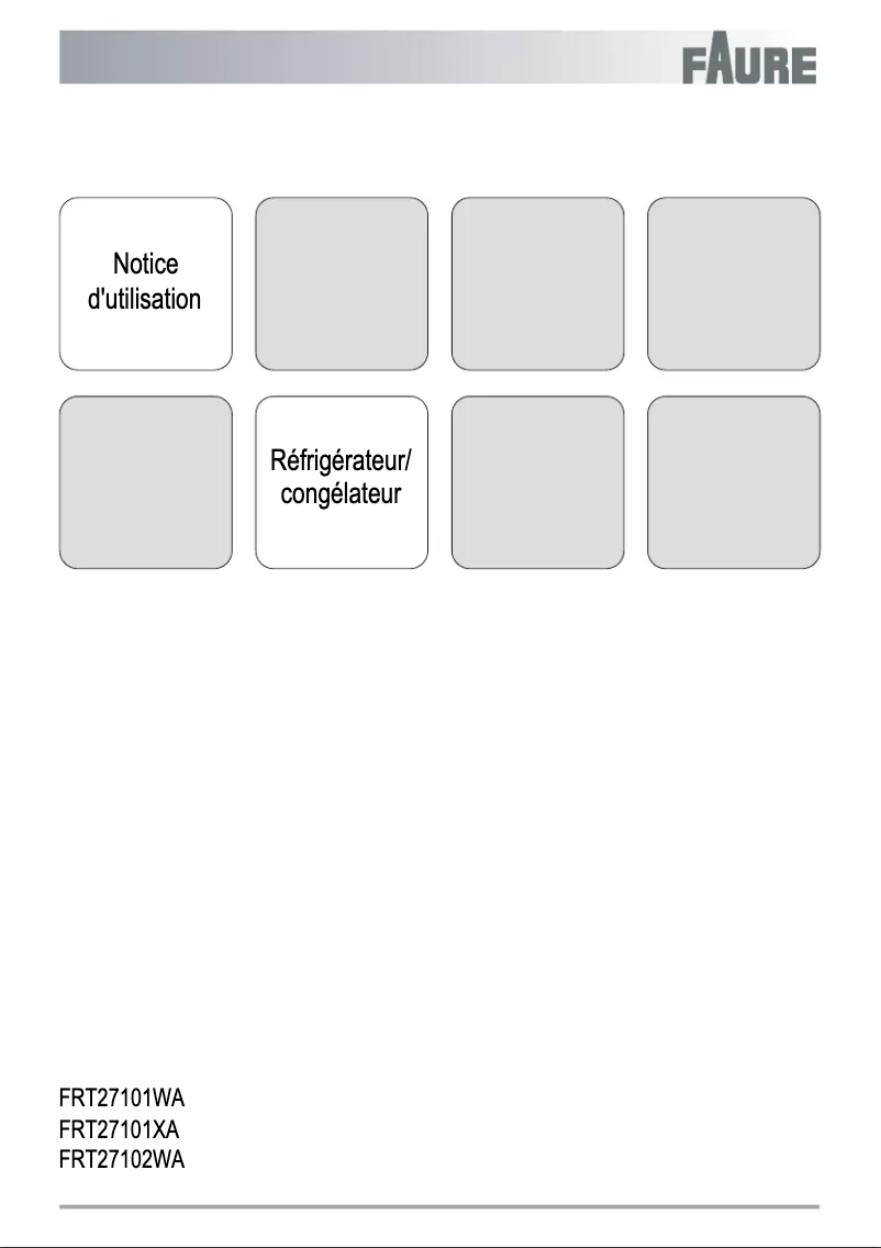 Page n°1 - Manuel utilisateur Faure FRT27101XA
