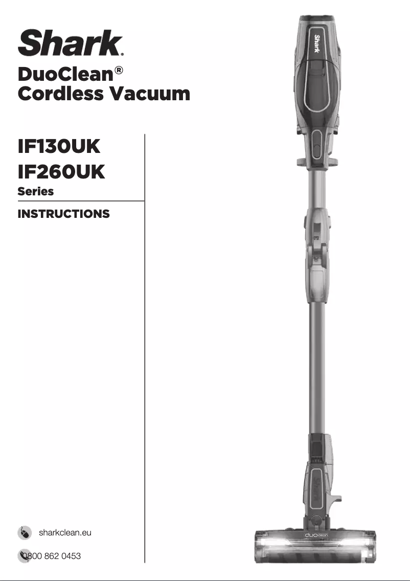 Page 1 de la notice Instructions / montage Shark DuoClean IF130UKTH
