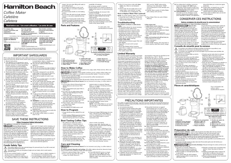 Page n°1 - Manuel utilisateur Hamilton Beach 49630