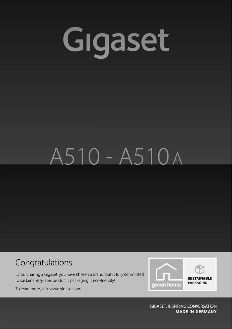 Image de la première page du manuel de l'appareil Gigaset A510A
