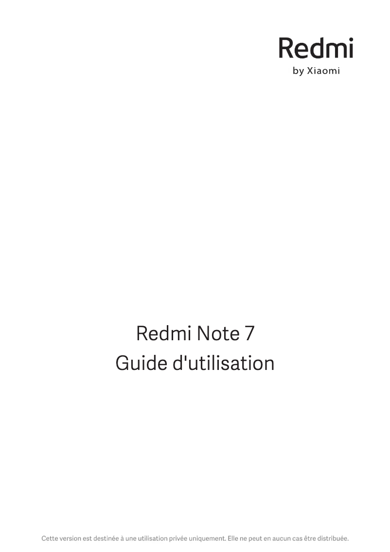 Page 1 de la notice Manuel utilisateur Xiaomi Note 7