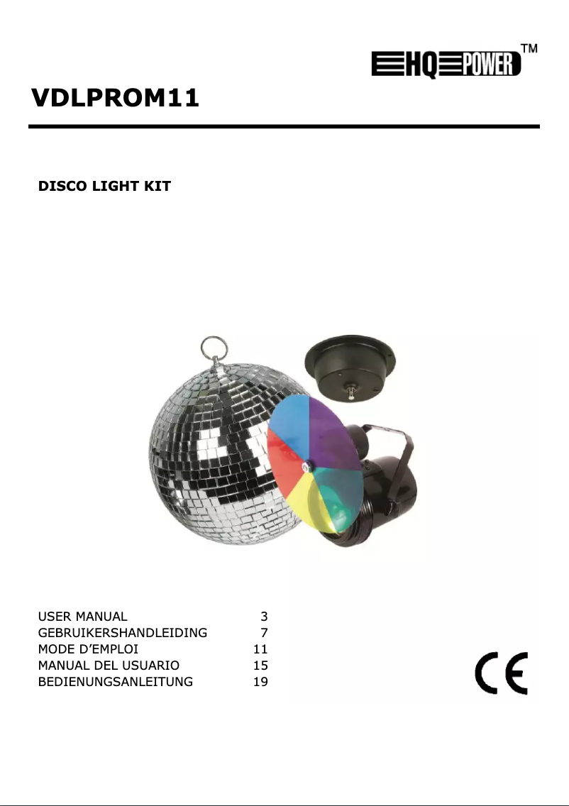 Page n°1 - Manuel utilisateur HQ Power VDLPROM11