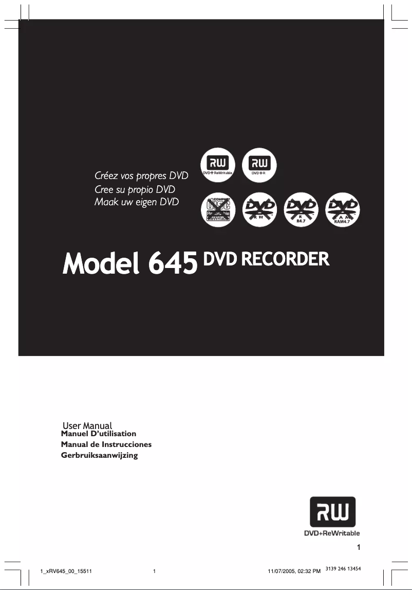 Page n°1 - Manuel utilisateur Aristona ARV645