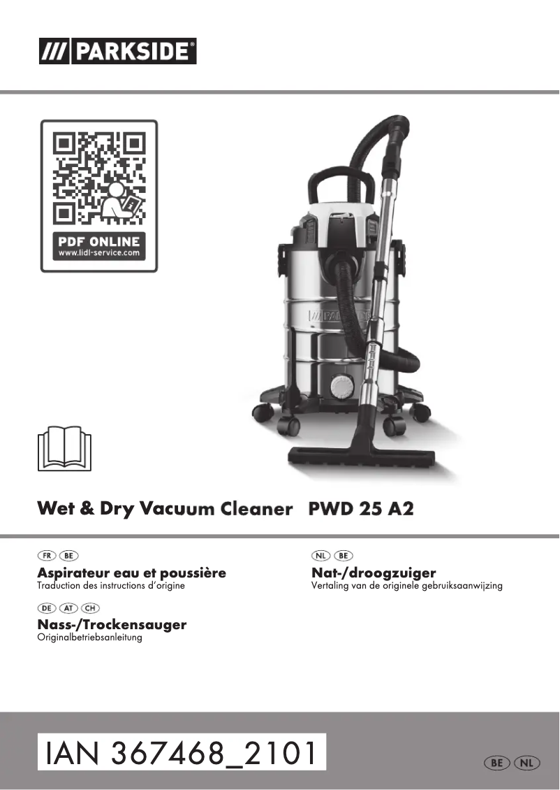 Page 1 de la notice Manuel utilisateur Parkside PWD 25 A2